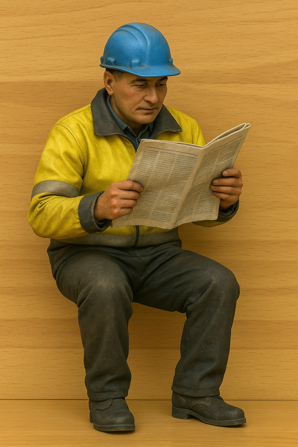 M48 – Seated Construction Worker Reading Plans