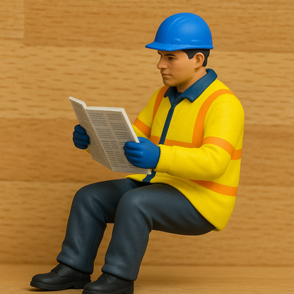 M48 – 1/43 multi Scale model Railway Seated Construction Worker