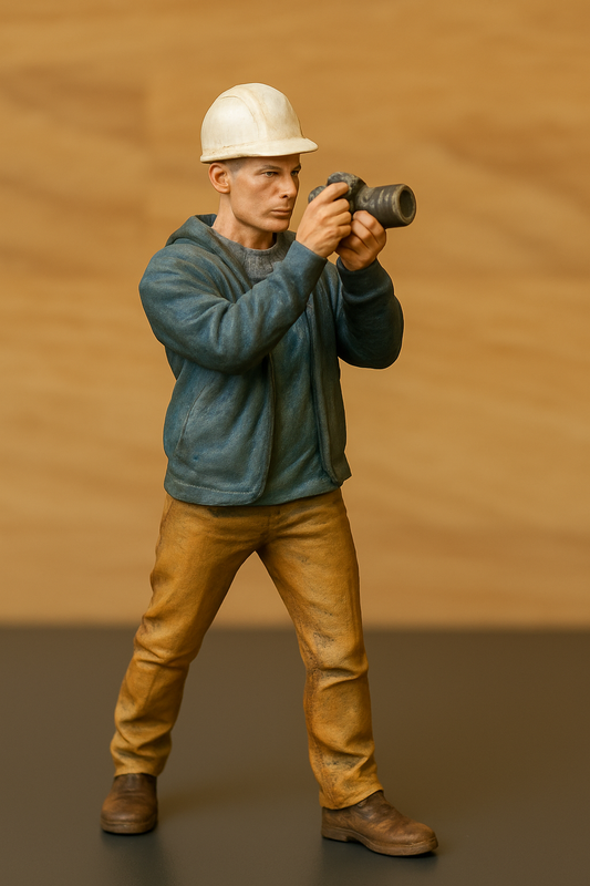 Radio controlled model figure  construction hard hat and a summer jacket M5