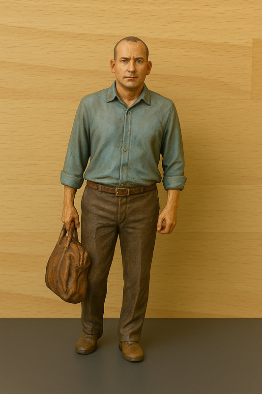 Smart Man Carrying Overnight Bag Scale Diorama Figure M62