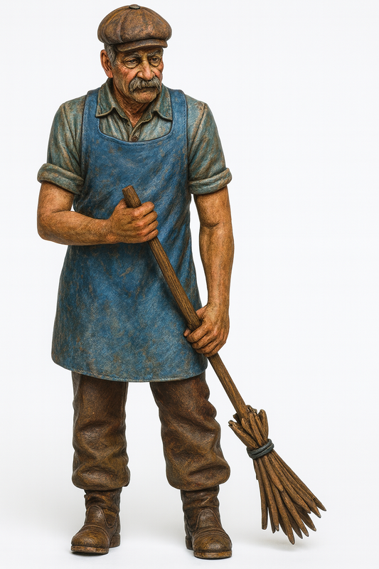M71a – Baker Sweeping Up 1:72 Any Scale Figure for Dioramas