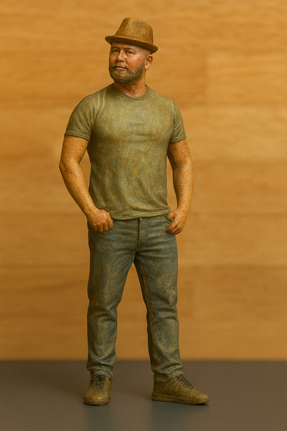 M73  modern 1/18 any scale Male Figure Wearing  Hat