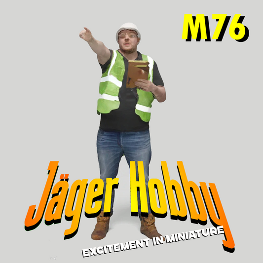 M76 1/18 Utilities or Construction Worker in Hi-Vis Carrying a Clipboard and Pointing