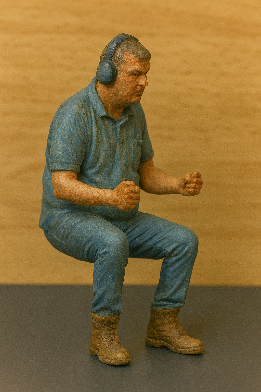Construction Worker Figure in Driving Pose M77
