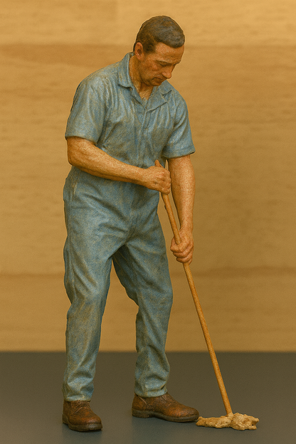 M80  1/18  Scale Model Figure Mopping the Floor