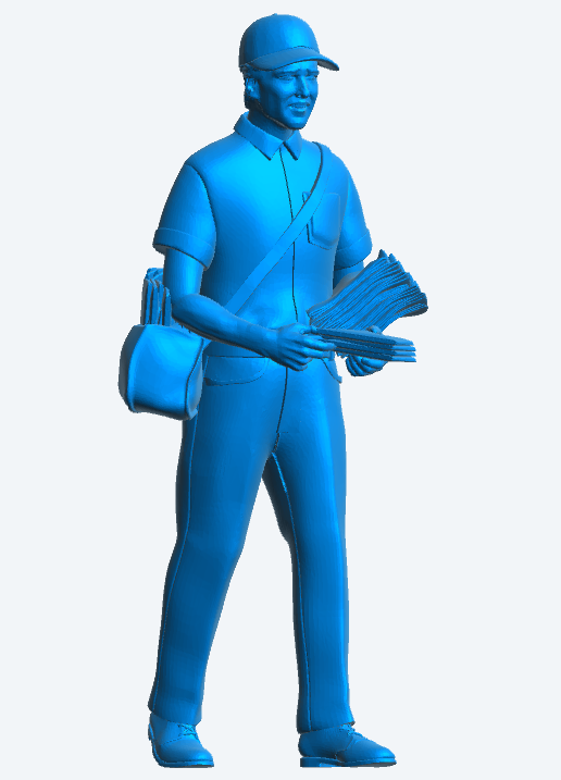 M89 Modern Postman with Mail Bag Unpainted Scale Model Figure