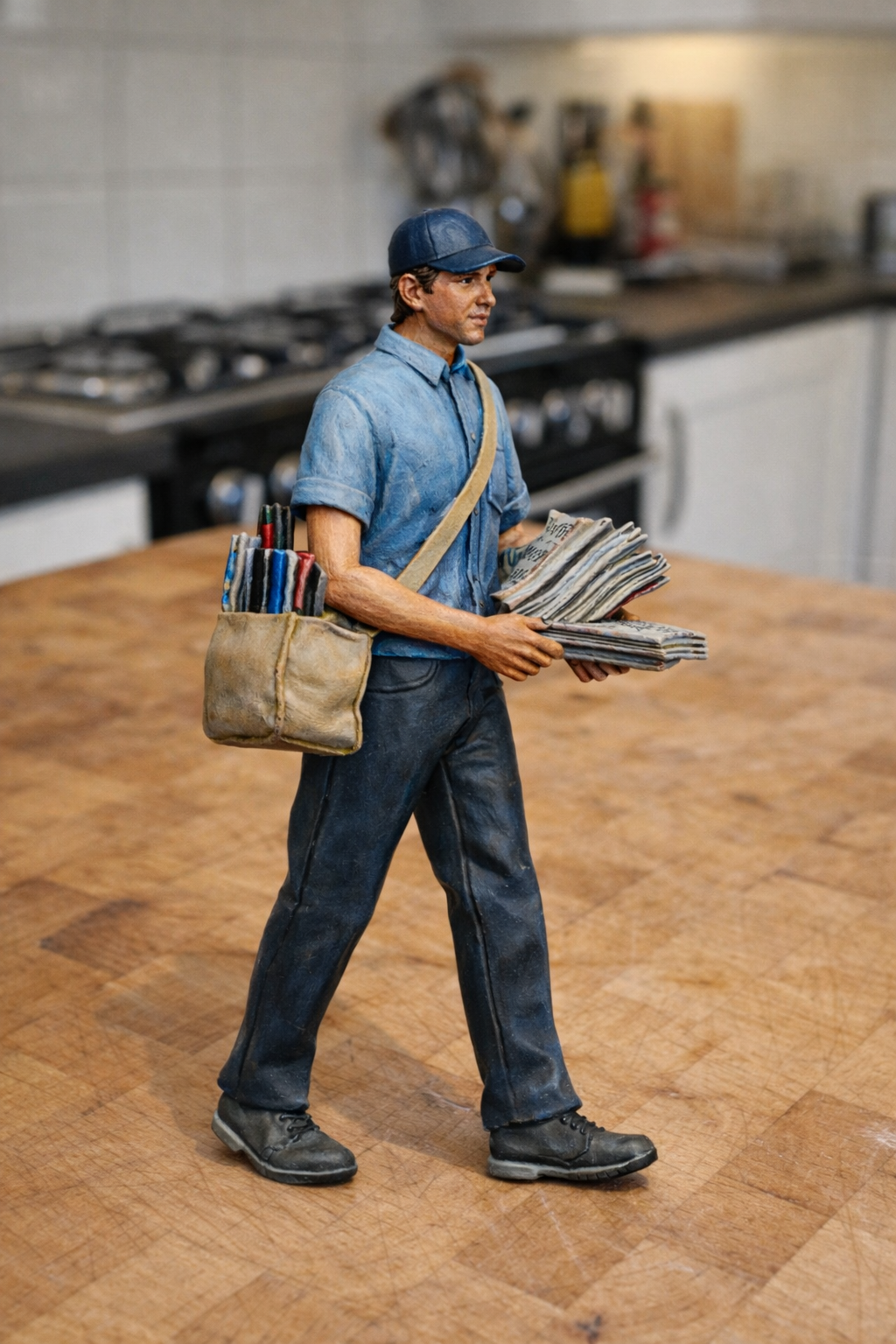 M89 Modern Postman with Mail Bag Unpainted Scale Model Figure