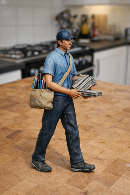 M89 Modern Postman with Mail Bag Unpainted Scale Model Figure