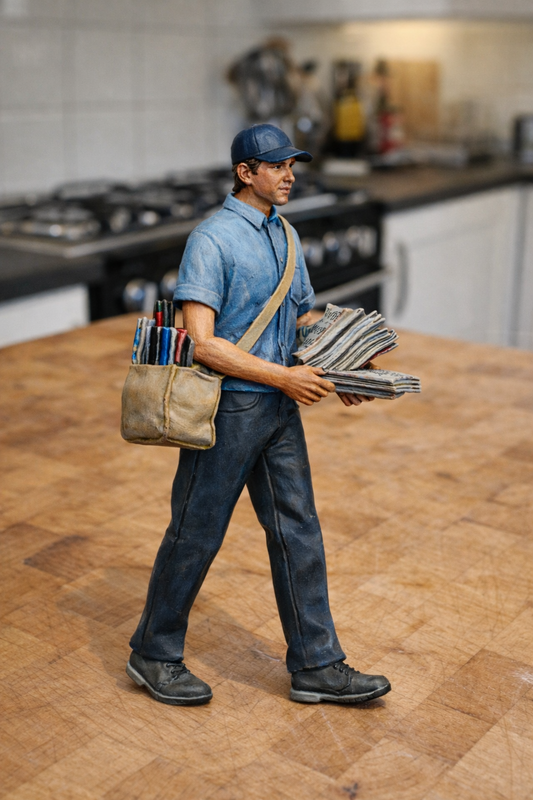 M89 Modern Postman with Mail Bag Unpainted Scale Model Figure
