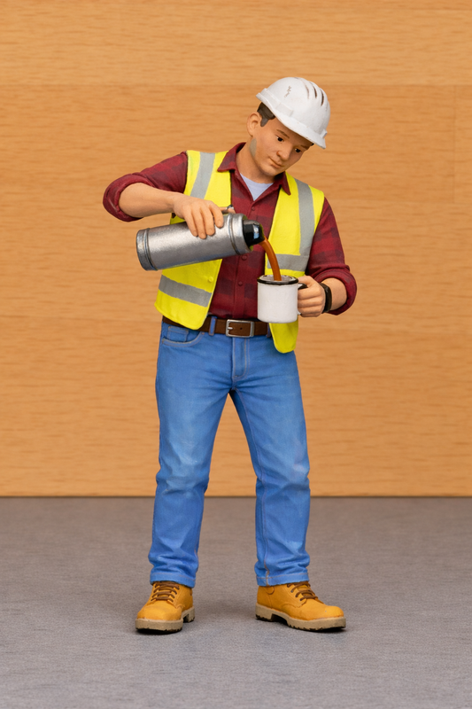 M98 Model Figure Construction Worker – Tea Break Unpainted