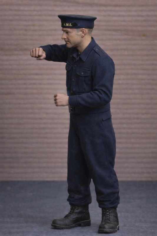 N10B WWII Sailor Figure – Uniform and Ratings Naval Cap, Arm Raised – Unpainted Multi-Scale