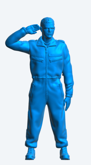 N1 Modern Male Crew Figure – Unpainted, Multi-Scale, Saluting