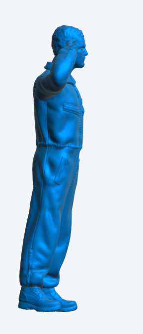 N1 Modern Male Crew Figure – Unpainted, Multi-Scale, Saluting