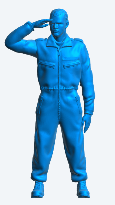 N2 Uniformed Deck Crew Figure – Unpainted Multi-Scale Saluting Figure