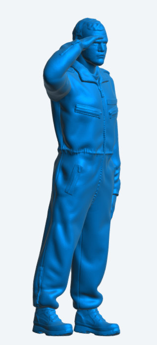 N2 Uniformed Deck Crew Figure – Unpainted Multi-Scale Saluting Figure