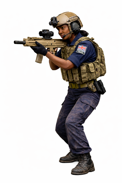 N35 Female Royal Navy Crew Figure – Combat Gear – Unpainted Multi-Scale Model