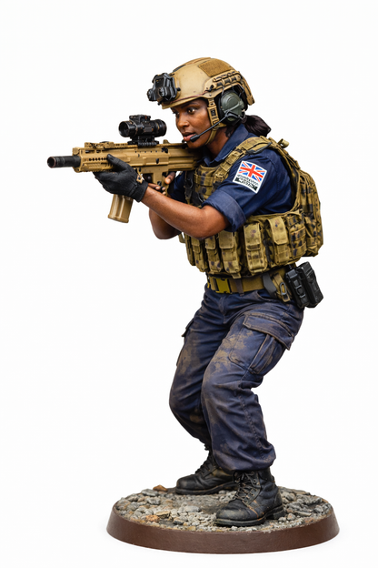 N35 Female Royal Navy Crew Figure – Combat Gear – Unpainted Multi-Scale Model