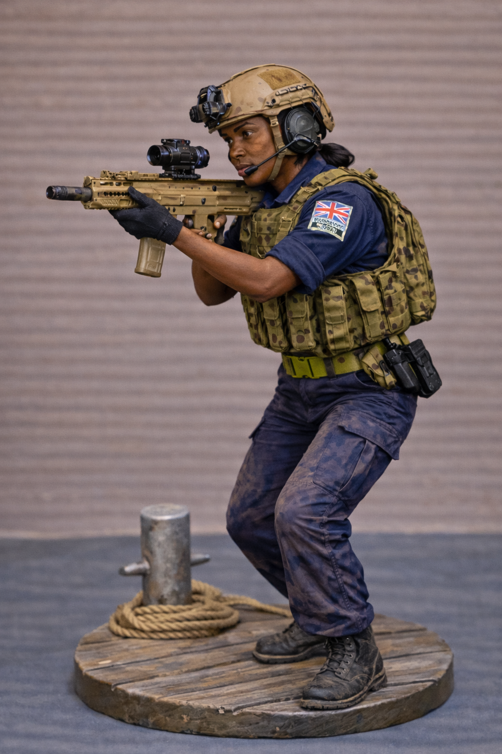 N35 Female Royal Navy Crew Figure – Combat Gear – Unpainted Multi-Scale Model