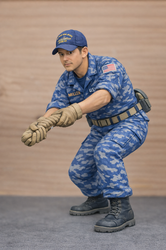 N44 Scale Model Figure – Naval Deck Crewman Hauling Rope Unpainted