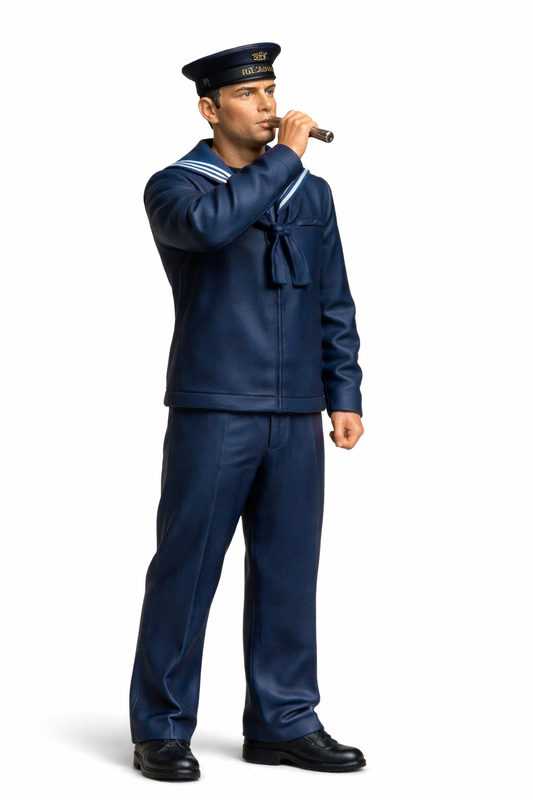 N46 Scale Model Figure – Boatswain’s Mate Using Bosun’s Pipe Unpainted