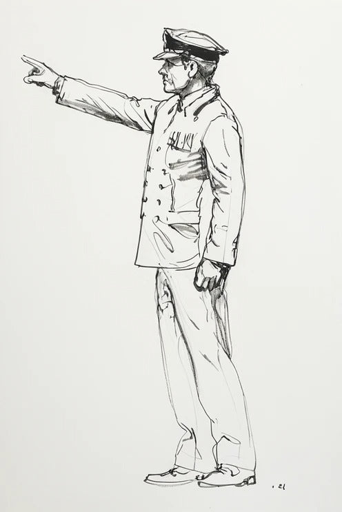 N47 Scale Model Figure – Modern Naval Petty Officer Pointing (Unpainted)