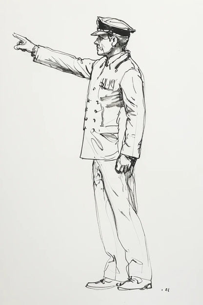 N47 Scale Model Figure – Modern Naval Petty Officer Pointing (Unpainted)