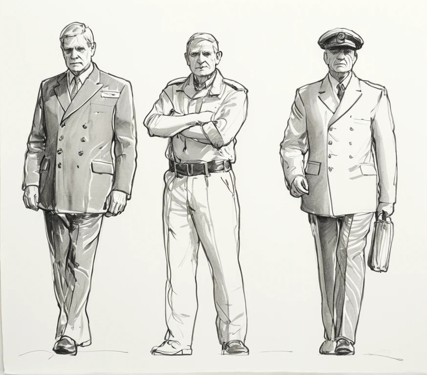 N50 Scale Model Figure – 1980’s Naval Commander “Bond” Walking with Case (Unpainted)