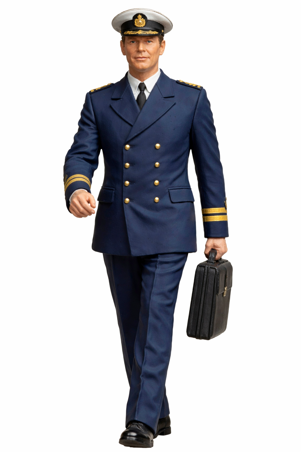 N50 Scale Model Figure – 1980’s Naval Commander “Bond” Walking with Case (Unpainted)