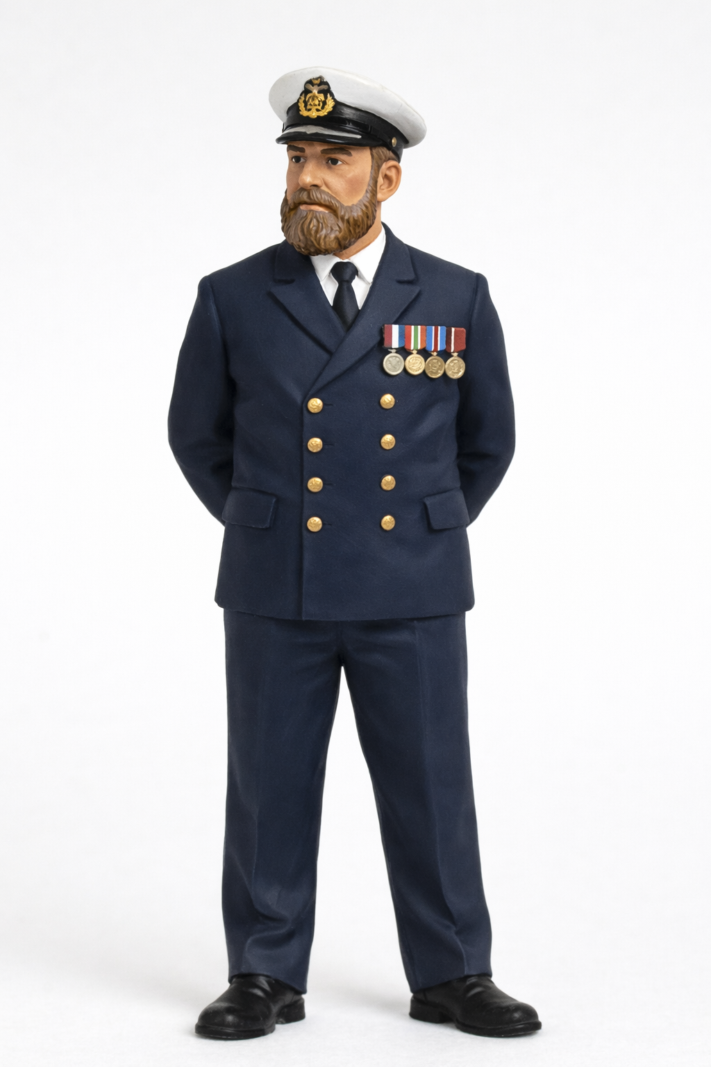 N54 Scale Model Figure – Naval Petty Officer on Parade Bearded Unpainted