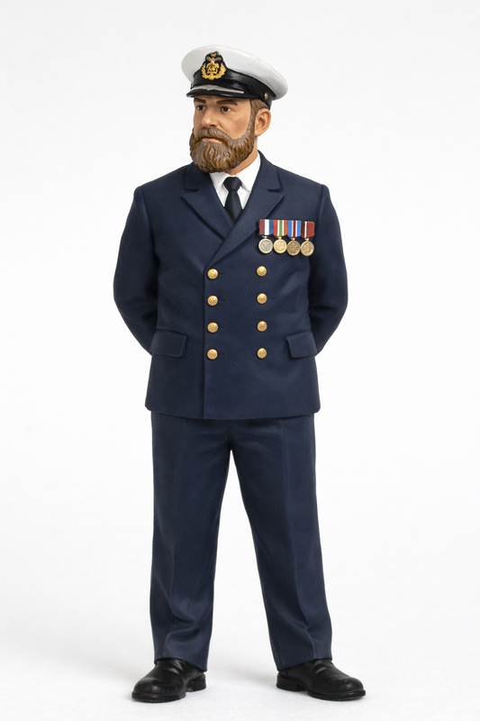 N54 Scale Model Figure – Naval Petty Officer on Parade Bearded Unpainted