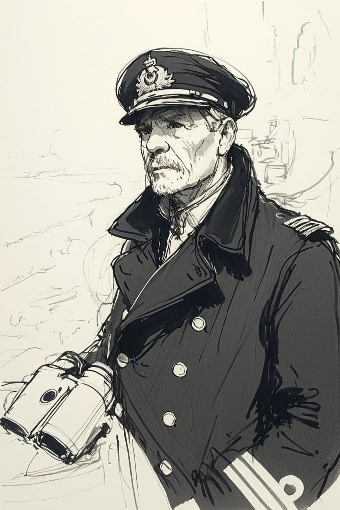 N55 Scale Model Figure – WWII Naval Commander  The Cruel Sea Unpainted