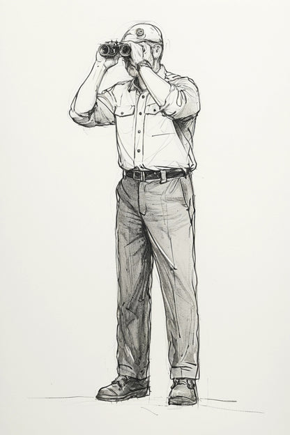 N67 Scale Model Figure – Royal Navy Crewman with Binoculars Cold War AWD, Unpainted