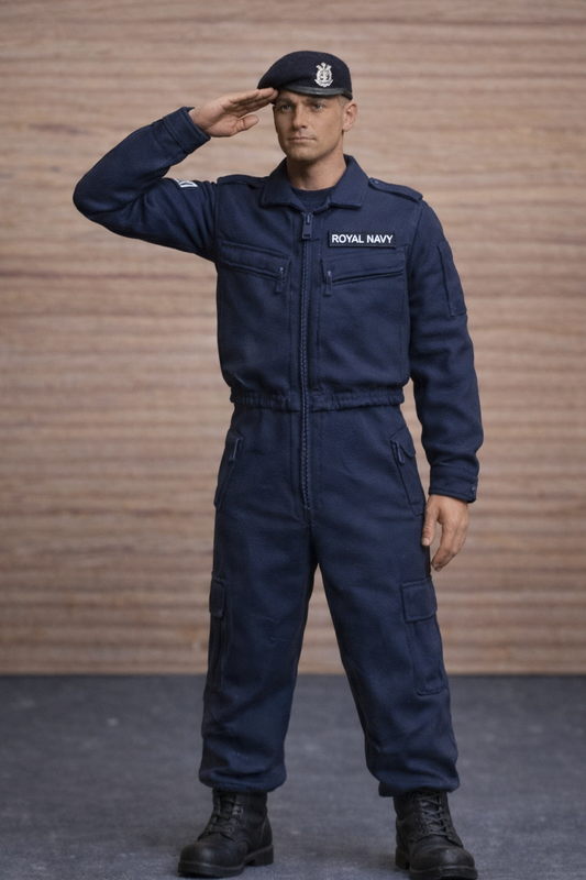 N6 Modern Royal Navy Crew Figure – Unpainted Multi-Scale Saluting Figure