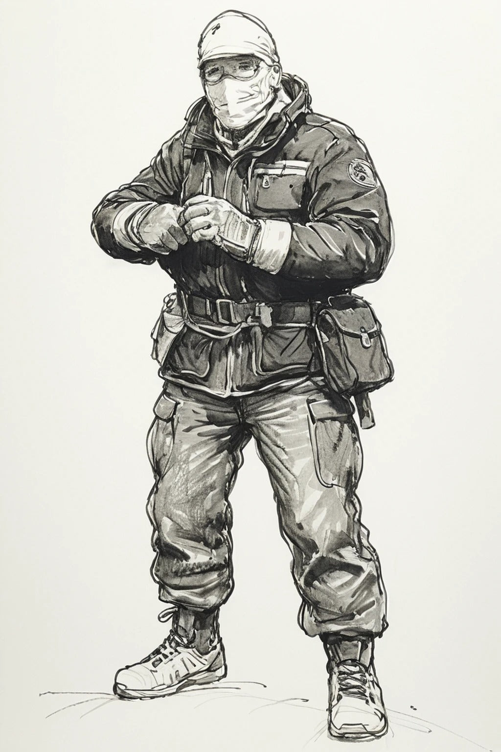N70 Scale Model Figure – Royal Navy Crewman in Anti-Flash Gear Falklands War Era, Unpainted