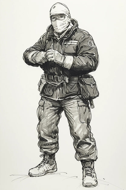 N70 Scale Model Figure – Royal Navy Crewman in Anti-Flash Gear Falklands War Era, Unpainted