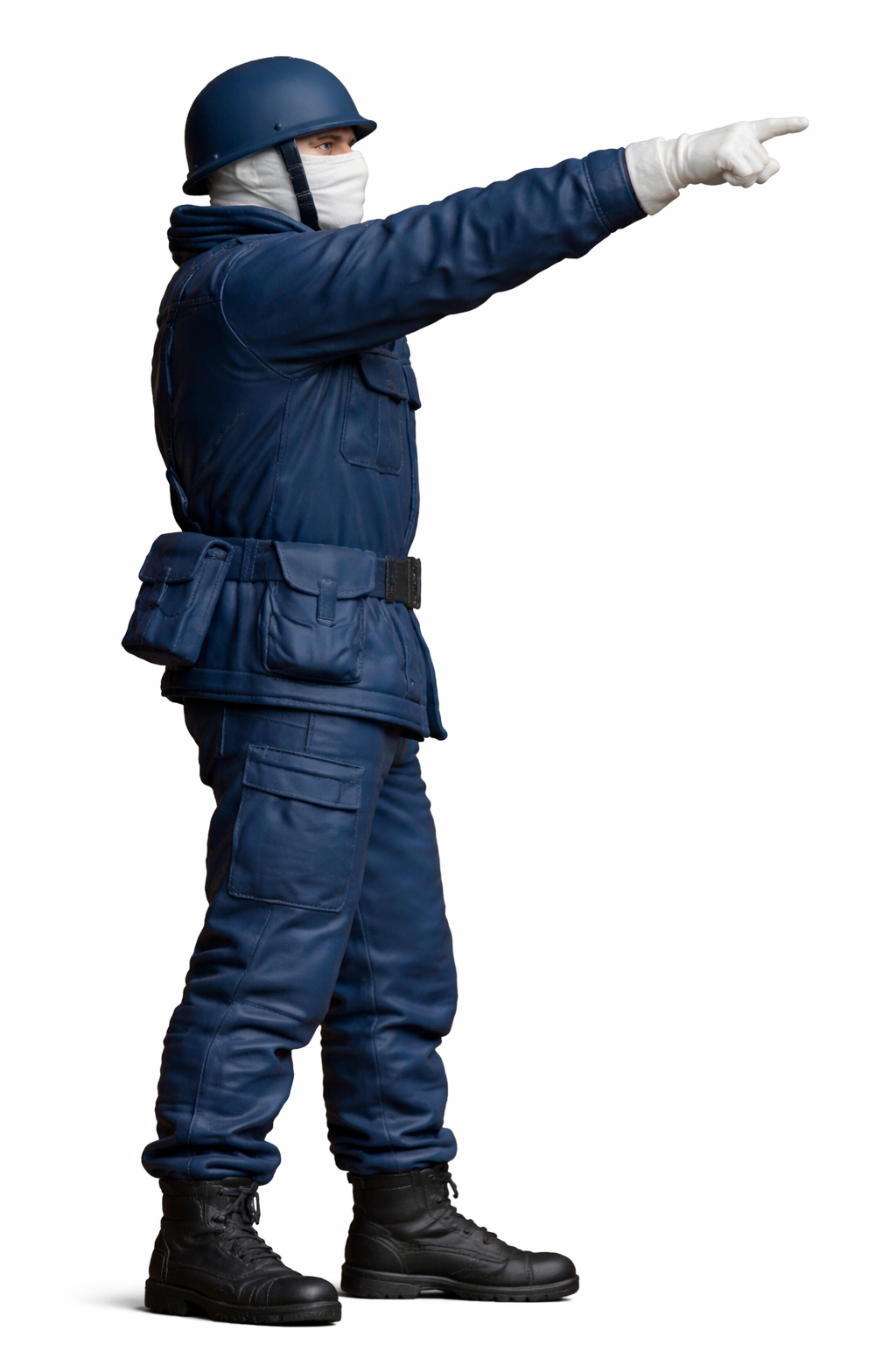 N74 Royal Navy Crewman Pointing Falklands War Anti-Flash Gear, Unpainted