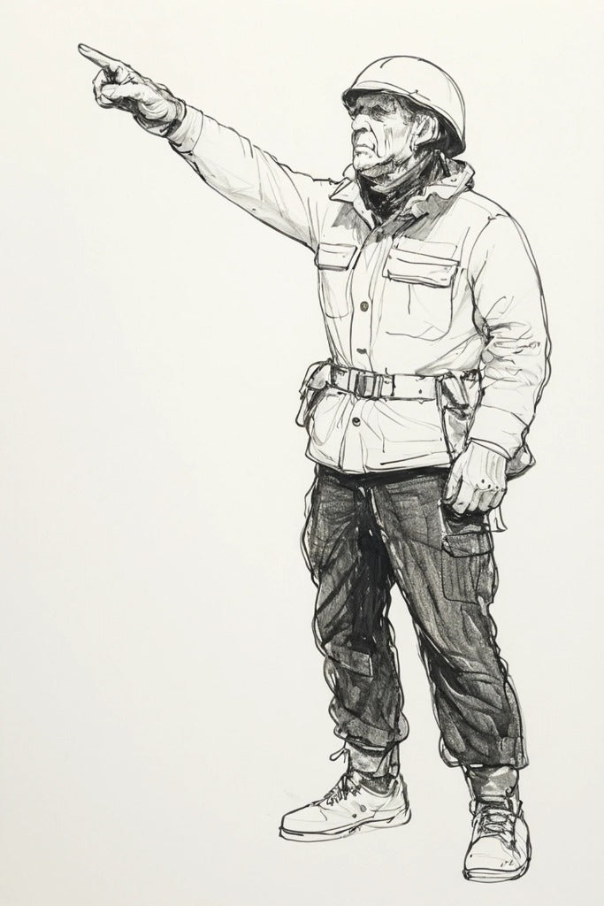 N74 Royal Navy Crewman Pointing Falklands War Anti-Flash Gear, Unpainted