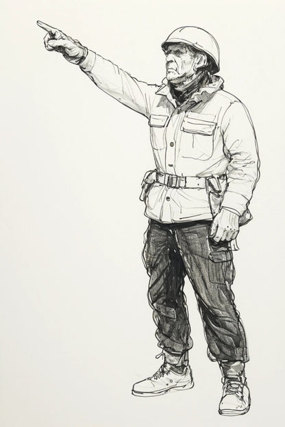 N74 Royal Navy Crewman Pointing Falklands War Anti-Flash Gear, Unpainted