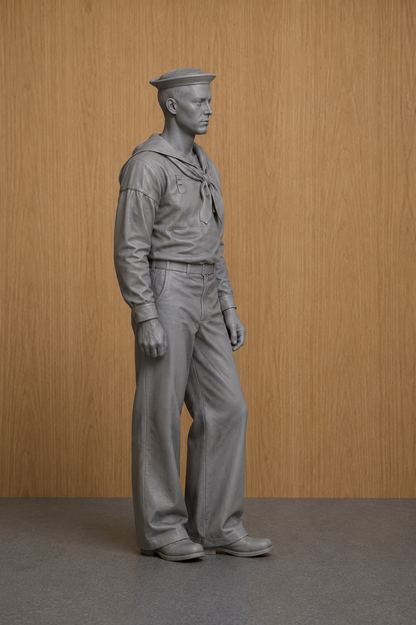 N80 Late Victorian Standing at Ease – Unpainted Scale Model Figure Victorian Naval, Maritime