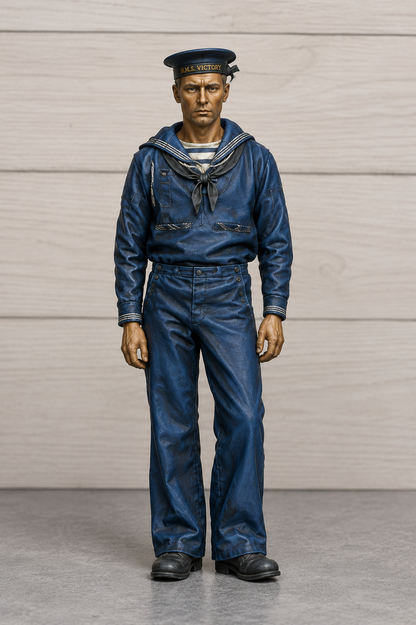N80 Late Victorian Standing at Ease – Unpainted Scale Model Figure Victorian Naval, Maritime