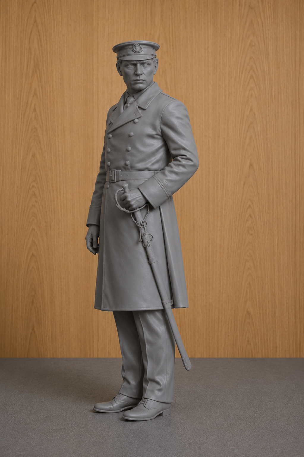 N81 Late Victorian Royal Navy Officer – Standing Command Pose – Unpainted Scale Model Figure
