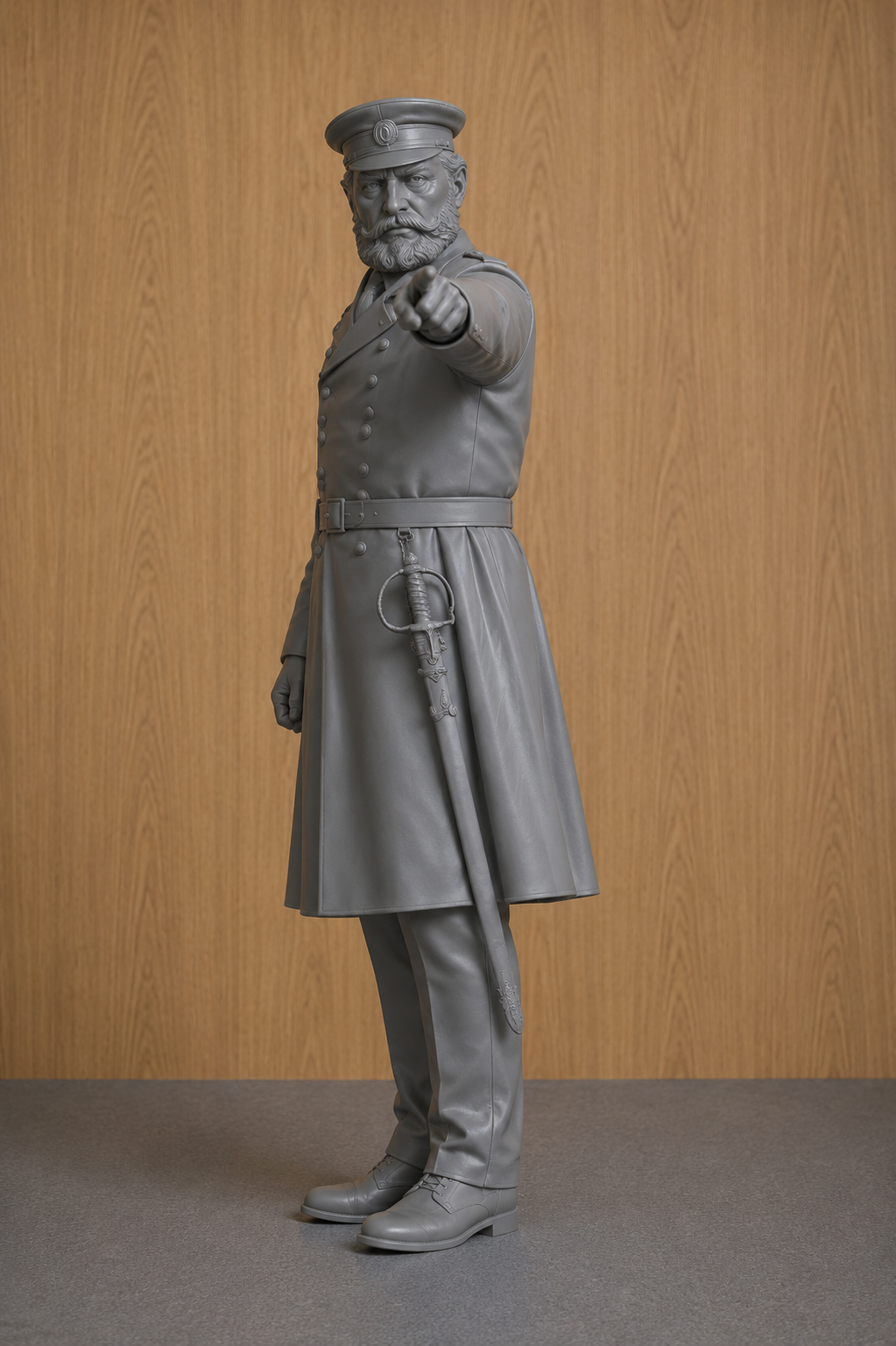 N82 Late Victorian Royal Navy Officer – Pointing Command Pose – Unpainted Scale Model Figure