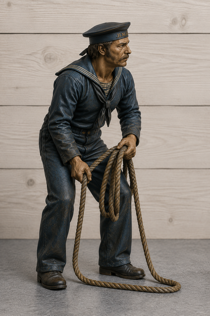 TG113 1940er Jahre Arbeiter – Entlassungsanzug, Hände in Hosentaschen UNBEMALT