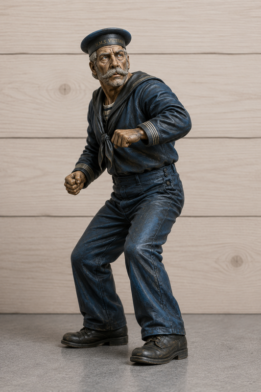 N84 Late Victorian Royal Navy Sailor – Ready for Action Pose – Unpainted Scale Model Figure | HMS Maritime & Naval