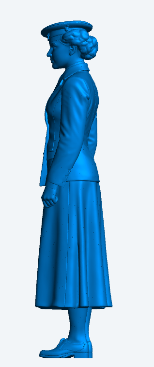 N85 WWII WREN Women's Royal Naval Service – Standing with Dispatch Case – Unpainted Scale Model Figure