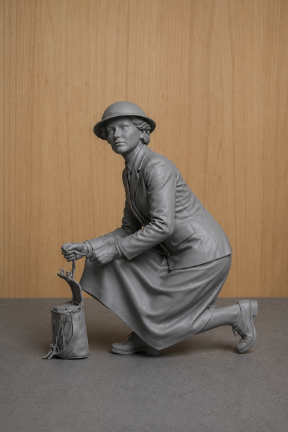 N88  Women's Royal Naval Service Administering First Aid – Unpainted Scale Model Figure