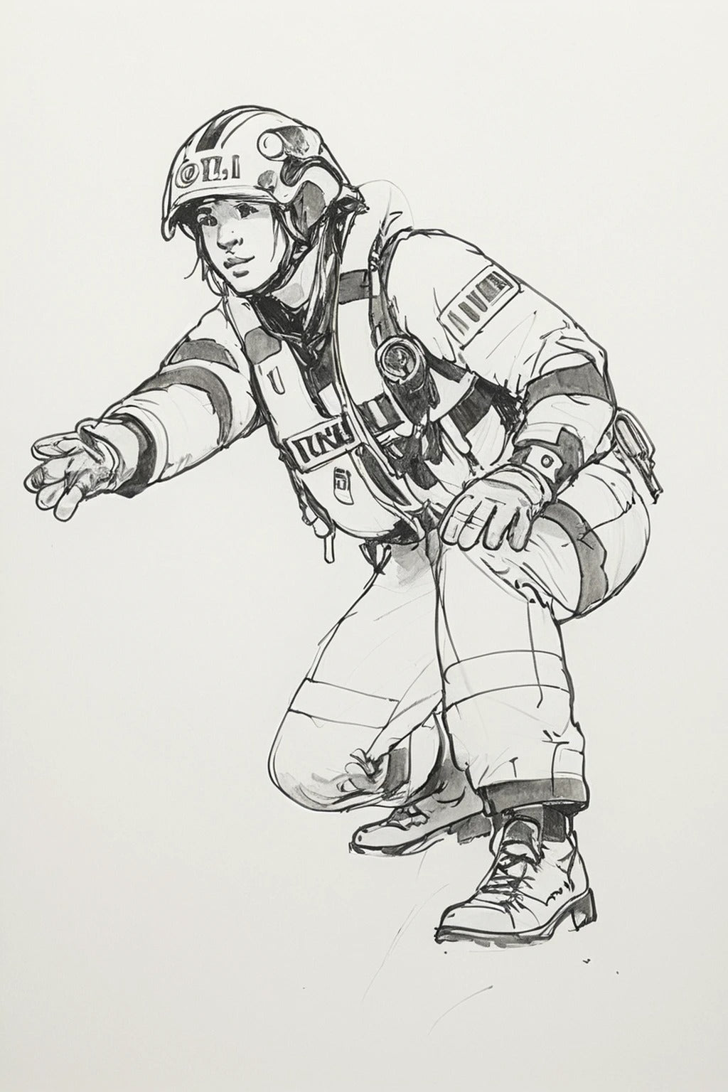 R1 Female RNLI Lifeboat Rescue Crew Model Figure – Dynamic Action Pose Unpainted