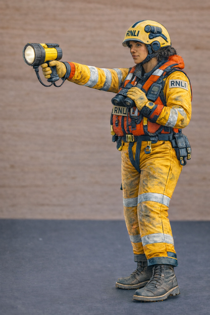 R5 Female RNLI Lifeboat Crew Figure – Handheld Spotlight | Unpainted Multiscale Model