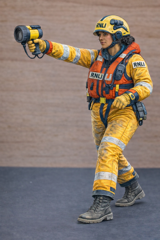 R6 Female RNLI Lifeboat Crew Figure – Advancing Search | Unpainted Multiscale Model