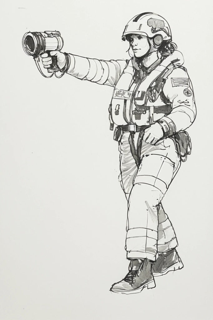 R6 Female RNLI Lifeboat Crew Figure – Advancing Search | Unpainted Multiscale Model